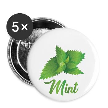 Minze - Buttons klein 25 mm (5er Pack) - Weiß - Vorne