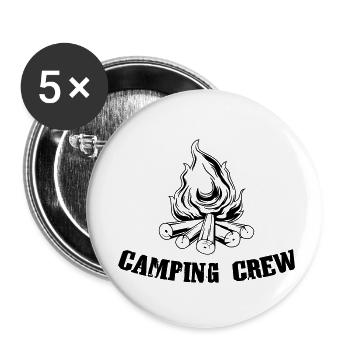 lagerfeuer camping crew - Buttons klein 25 mm (5er Pack) - Weiß - Vorne