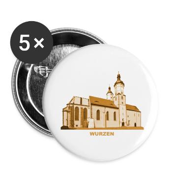 Wurzen Dom Kirche Ringelnatz Sachsen - Buttons klein 25 mm (5er Pack) - Weiß - Vorne
