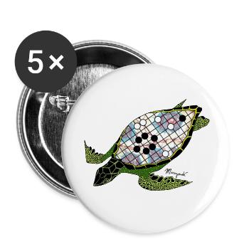 The Turtle Shell - Buttons small 1''/25 mm (5-pack) - white - Front