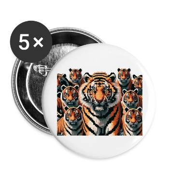 Tiger - Buttons klein 25 mm (5er Pack) - Weiß - Vorne
