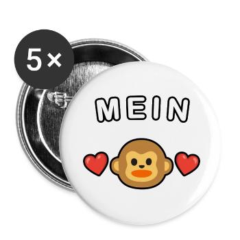 Mein Äffchen - Kosename für deinen Schatz 🐵❤️ - Buttons klein 25 mm (5er Pack) - Weiß - Vorne