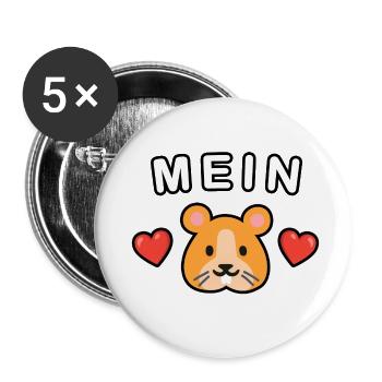 Mein Hamster ❤️ Kosename für Partner - Buttons klein 25 mm (5er Pack) - Weiß - Vorne