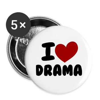 I like drama - Buttons small 1''/25 mm (5-pack) - white - Front