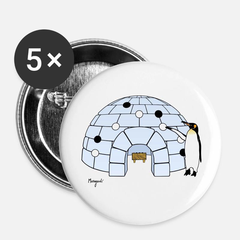 Iglo Go - Buttons klein 25 mm (5er Pack) - Weiß