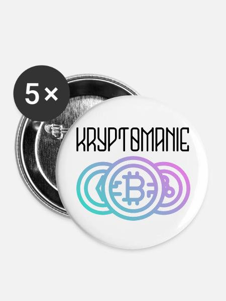 Kryptomanie - Buttons klein 25 mm (5er Pack) - Weiß