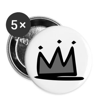 couronne - Lot de 5 petits badges (25 mm) - blanc - Devant