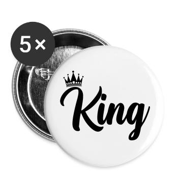 Roi - Lot de 5 petits badges (25 mm) - blanc - Devant