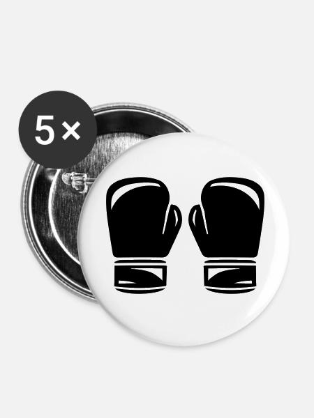 boxing - Buttons klein 25 mm (5er Pack) - Weiß
