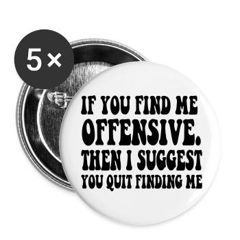 FUNNY SARCASTIC SAYING - Buttons small 1''/25 mm (5-pack) - white - Front