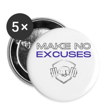 No Excuses 2 - Buttons small 1''/25 mm (5-pack) - white - Front