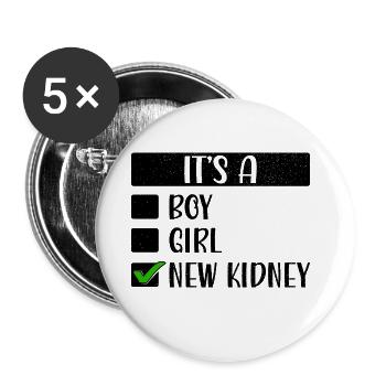 Nierentransplantation Nierenchirurgie Organspender - Buttons klein 25 mm (5er Pack) - Weiß - Vorne