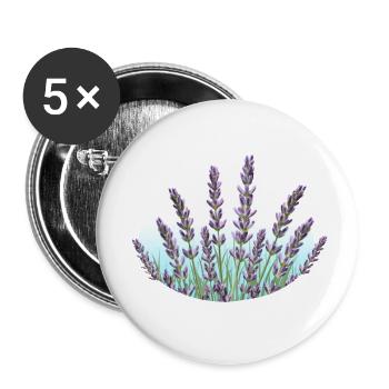 Lavendel Lavendelhalme Lavendelfeld - Buttons klein 25 mm (5er Pack) - Weiß - Vorne