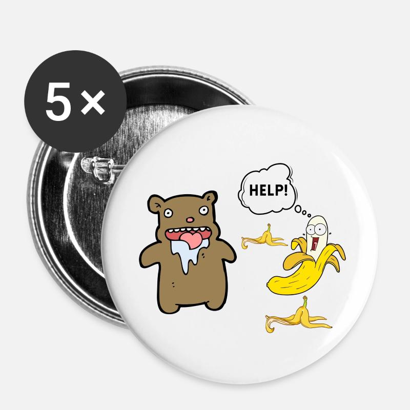 HELP I GET EATEN - Buttons small 1''/25 mm (5-pack) - white