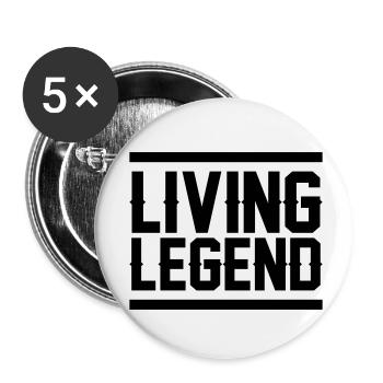 Living Legend - Buttons small 1''/25 mm (5-pack) - white - Front