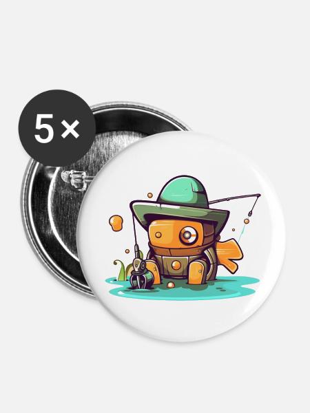 Sündiger Roboter - Buttons klein 25 mm (5er Pack) - Weiß