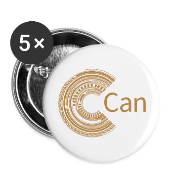 Für Can - Buttons klein 25 mm (5er Pack) - Weiß - Vorne