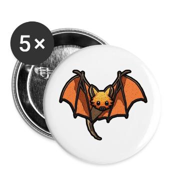 Flying fox or flying fox with wings - Buttons small 1''/25 mm (5-pack) - white - Front