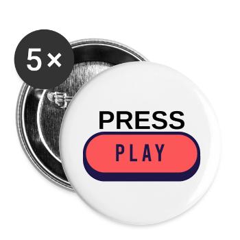 PRESS PLAY - Das Piece für Gamer - Buttons klein 25 mm (5er Pack) - Weiß - Vorne