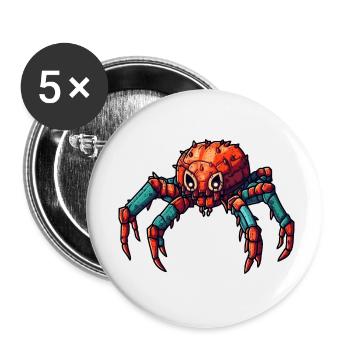 Araignée robert colorée aux couleurs vives - Lot de 5 petits badges (25 mm) - blanc - Devant
