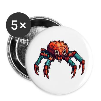L’araignée ou le cancer comme robot coloré et insecte - Lot de 5 petits badges (25 mm) - blanc - Devant
