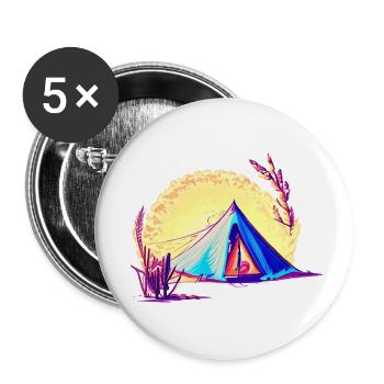Camping Campervan Camping Caravan Camp Gift - Buttons small 1''/25 mm (5-pack) - white - Front