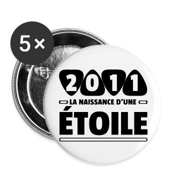 2011 année de naissance / anniversaire année 2011 - Lot de 5 petits badges (25 mm) - blanc - Devant