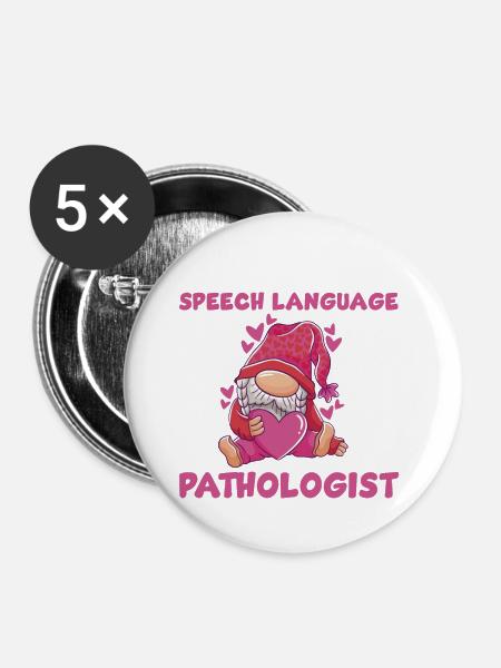Niedlicher Sprachpathologe Gnom - Buttons klein 25 mm (5er Pack) - Weiß