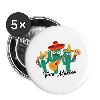 viva mexico,mariachi,cactus,cacti,mexicans - Buttons small 1''/25 mm (5-pack) - white - Front