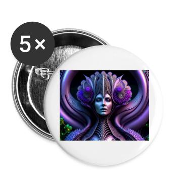 Weltraum Hexe - Buttons klein 25 mm (5er Pack) - Weiß - Vorne