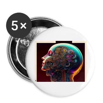 Offene Gedanken - Buttons klein 25 mm (5er Pack) - Weiß - Vorne