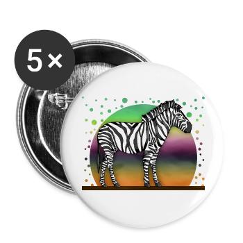 Zebra - Buttons klein 25 mm (5er Pack) - Weiß - Vorne