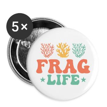 Ask Life Aquarium Owner Fish Keeping - Buttons small 1''/25 mm (5-pack) - white - Front