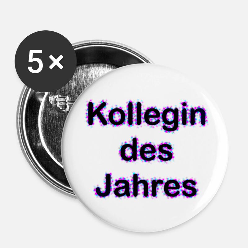 Kollegin des Jahres - Buttons klein 25 mm (5er Pack) - Weiß