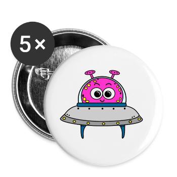 Alien - Buttons klein 25 mm (5er Pack) - Weiß - Vorne