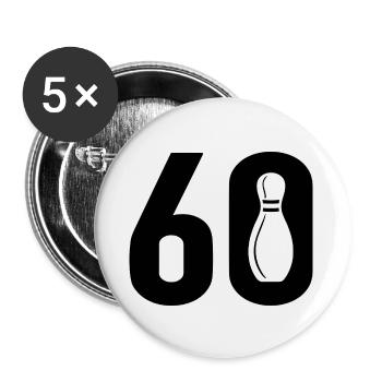 60 Bowling Bowler 60 - Buttons small 1''/25 mm (5-pack) - white - Front