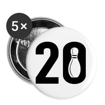 20 Bowling Bowler 20 - Buttons small 1''/25 mm (5-pack) - white - Front