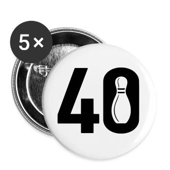 40 Bowling Bowler 40 - Buttons small 1''/25 mm (5-pack) - white - Front