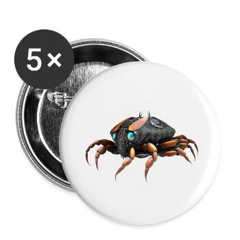 Weltraum Krabbe - Buttons klein 25 mm (5er Pack) - Weiß - Vorne