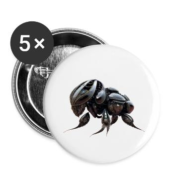 Elefanten Kaefer Roboter - Buttons klein 25 mm (5er Pack) - Weiß - Vorne