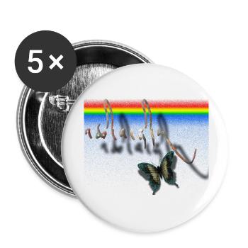 tibetische Calligraphy Schmetterling Design - Buttons klein 25 mm (5er Pack) - Weiß - Vorne