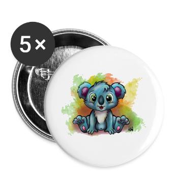 Baby Koala - Buttons small 1''/25 mm (5-pack) - white - Front