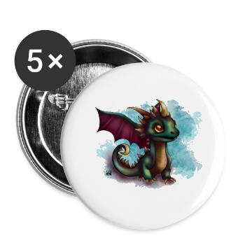 Dragon baby - Buttons small 1''/25 mm (5-pack) - white - Front