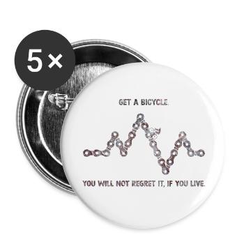 Bicycle - Buttons small 1''/25 mm (5-pack) - white - Front