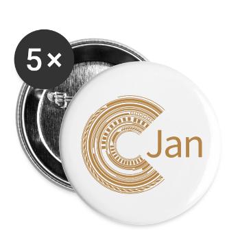 For Jan - Buttons small 1''/25 mm (5-pack) - white - Front