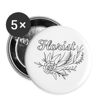 Flower Flower Plant - Lot de 5 petits badges (25 mm) - blanc - Devant