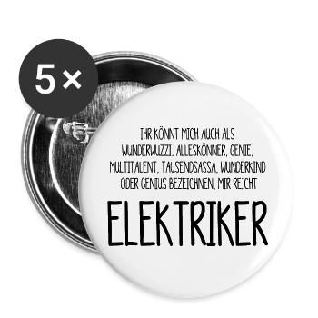 Elektriker – ein Alleskönner, Genie, Multitalent - Buttons klein 25 mm (5er Pack) - Weiß - Vorne
