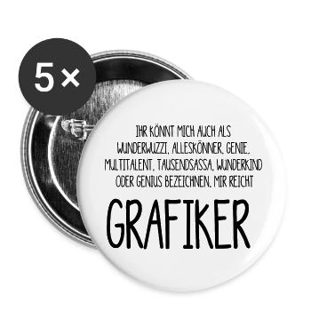 Grafiker, Künstler - Alleskönner, Genie, - Buttons klein 25 mm (5er Pack) - Weiß - Vorne