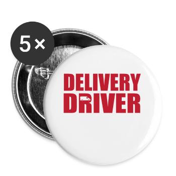 Lieferfahrer - Buttons klein 25 mm (5er Pack) - Weiß - Vorne