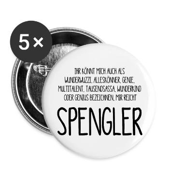 Spengler, der Tausendsassa, das Genie - Buttons klein 25 mm (5er Pack) - Weiß - Vorne